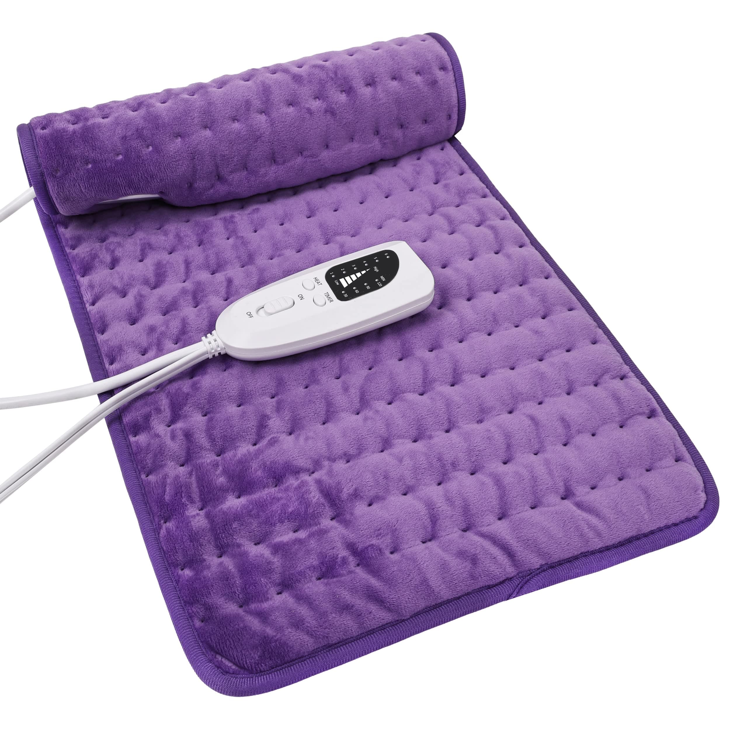 Heating Pad Electric Heat Pad, Hot Heated Pad,Moist Heat Heating Pad Moist and Dry Heat,Multiple Temp and Timer Settings (Purple, 24"X12")