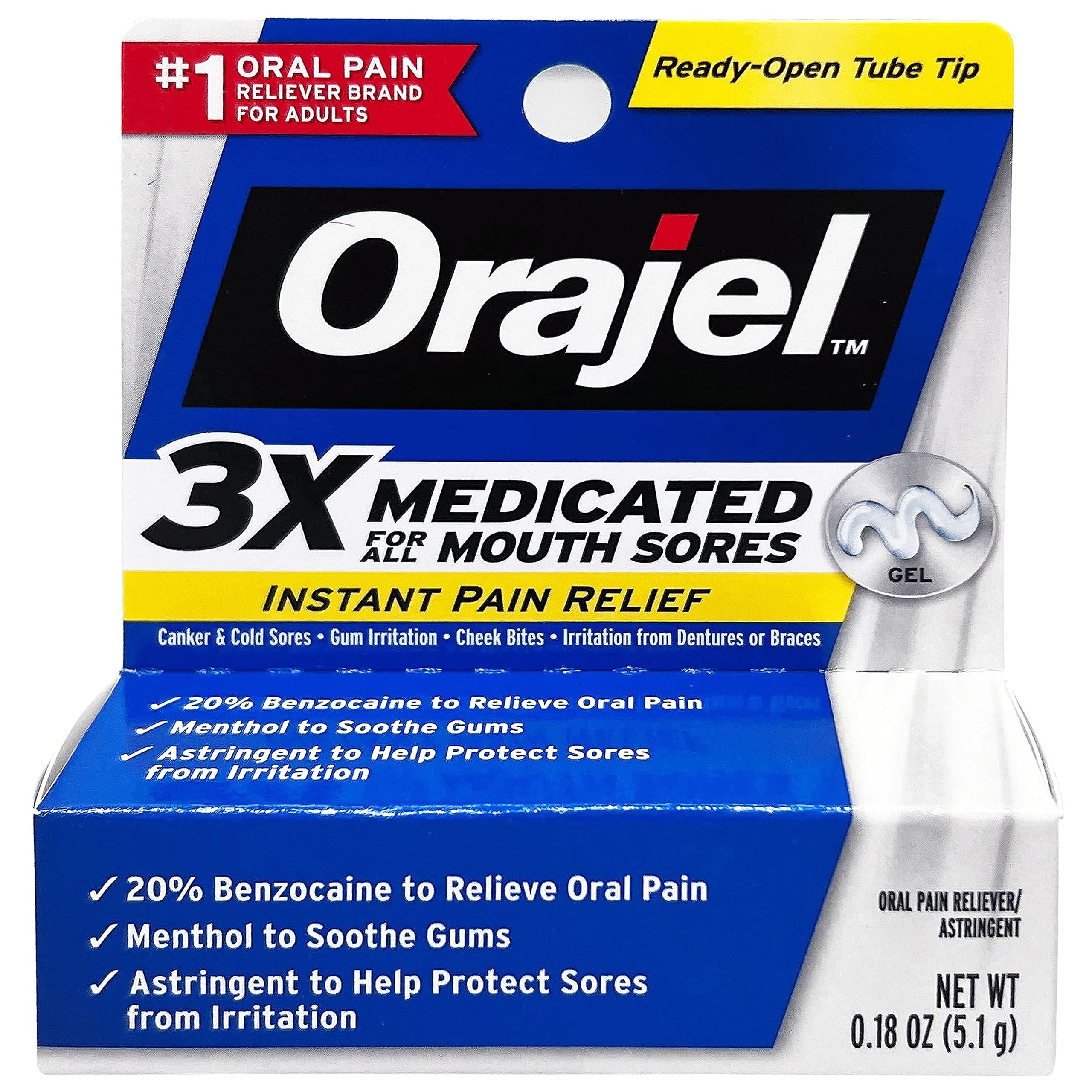Arm & Hammer Orajel Mouth Sore Pain Relief Gel, 0.18 oz