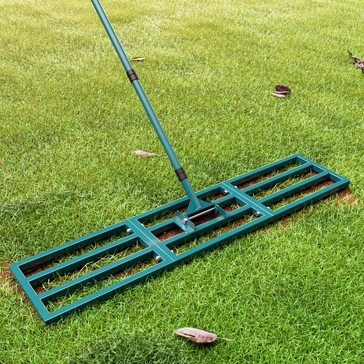 BeeOwner Lawn Leveling Rake Heavy Duty Stainless Steel Lawn Leveler Tool 45”x10” with 78” Adjustable Long Handle Yard Level Rake for Soil, Ground,Backyard Dressing,Golf Field,Garden Tools Grass Seed