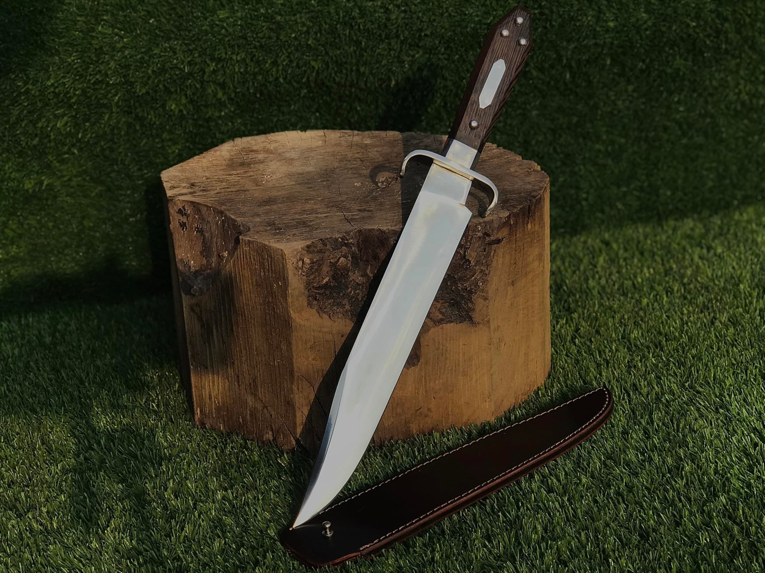 Years of History Historical Design Replica Bowie Knife, 440C Steel Blade with Leather Sheath, DYYH-RBK Hunting Knife, Hunting Knives, Hunting Bowie Knife, Historical Replica Bowie Knife, EDC Knife