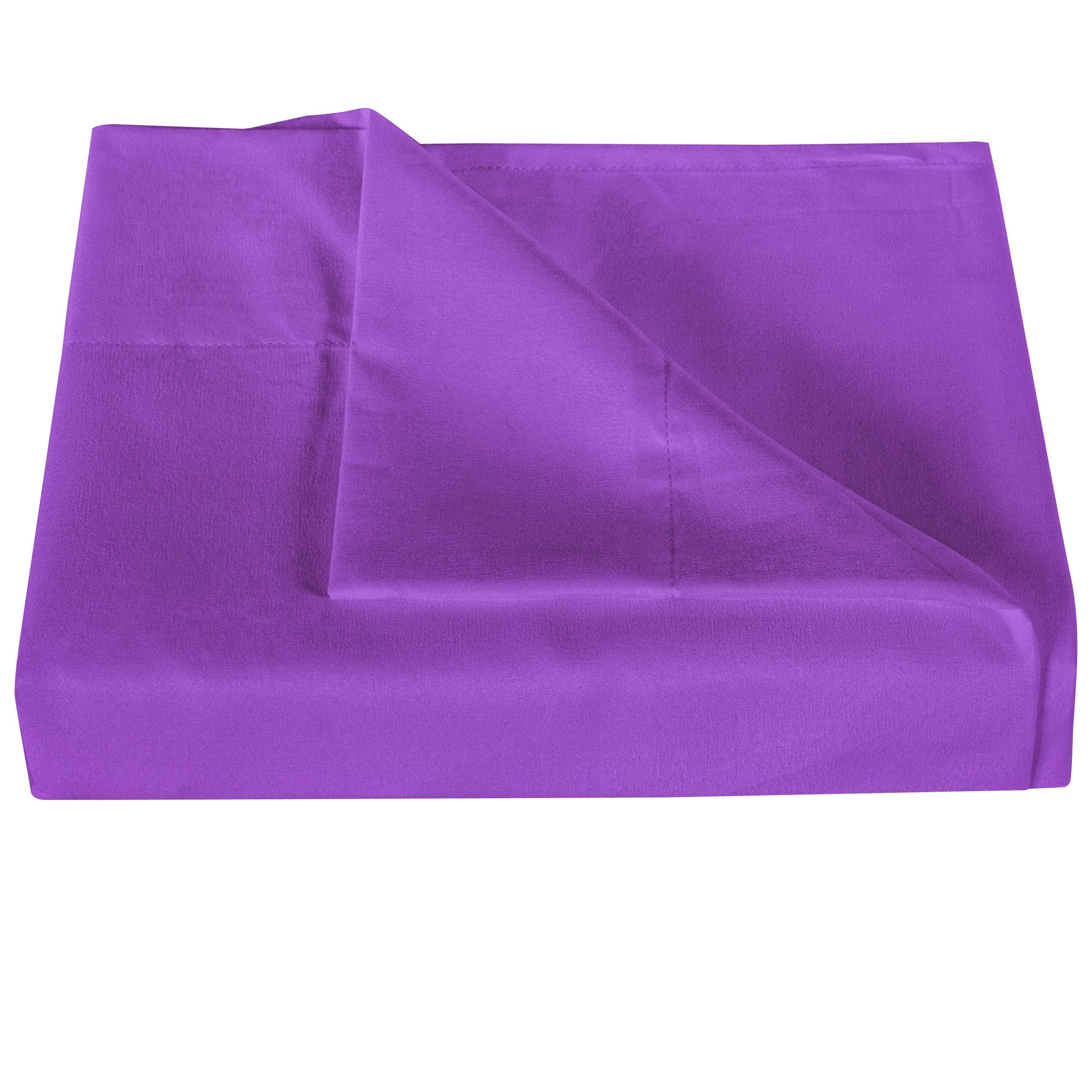 Pink Design Den Emperor (110x114) Flat Sheet, Soft 1000-TC 100% Pure Cotton, Cooling & Breathable Bed Sheets, Top Sheet, Emperor Flat Sheet Only (Solid, Purple)