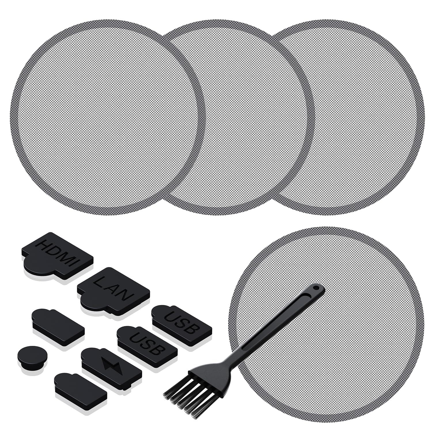 GRAUGEAR PS5 Dust Protector Cover Kit - Port Plugs, Fan Filter, High-Density Breathable Mesh Cover for Cooling Fan, Compatible With Pro, Slim, Digital & Disc Edition