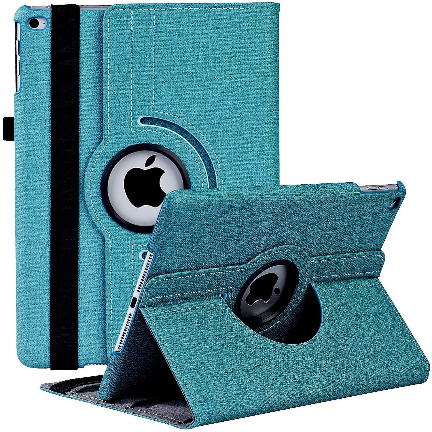iPad Case Fit 2018/2017 iPad 9.7 6th/5th Generation - 360 Degree Rotating iPad Air 2 Case Cover with Auto Wake/Sleep Founction Compatible with Apple iPad 9.7 Inch (6th Gen, 5th Gen) - Denim Green