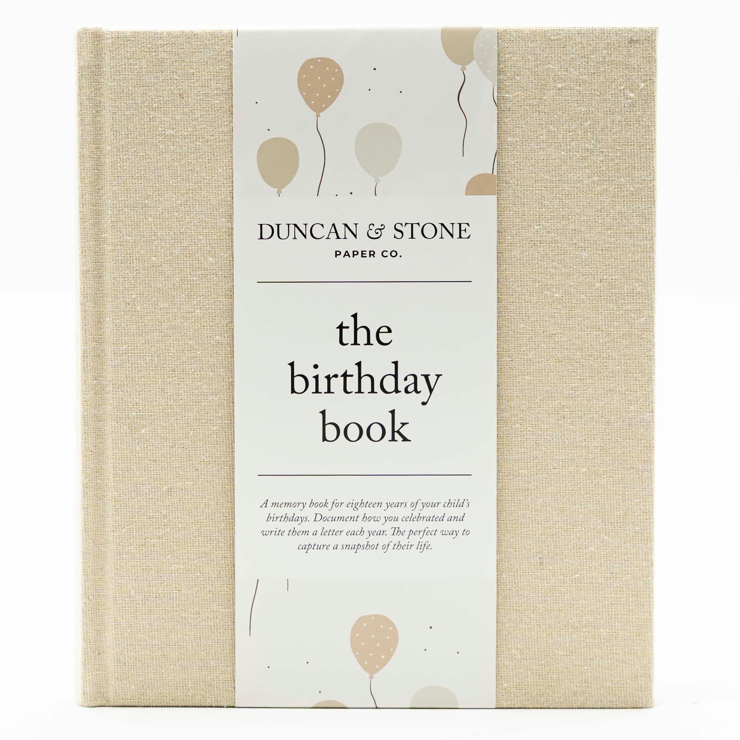 Birthday Memory Book- Elegant Birthday Journal - Baby Journal to Record Milestones, Photos, Letters & More - Baby Memory Gift for Parents(80 Pages)