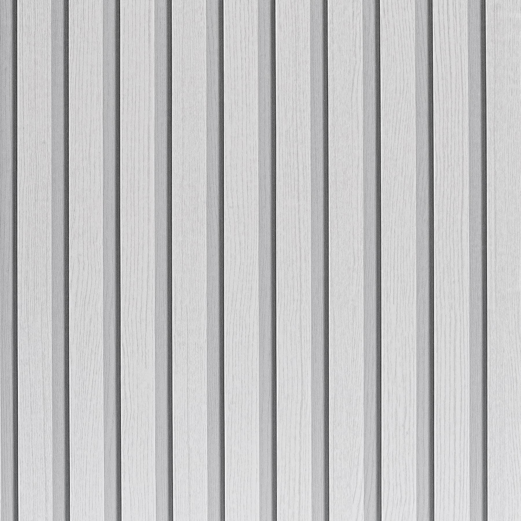 LOVADA Peel and Stick Wallpaper Textured Off White Wood Slat 60 x 305cm Self-Adhesive Waterproof Removable Wall Paper for Kitchen Bedroom Office Decorative Wood Slat Wallpaper