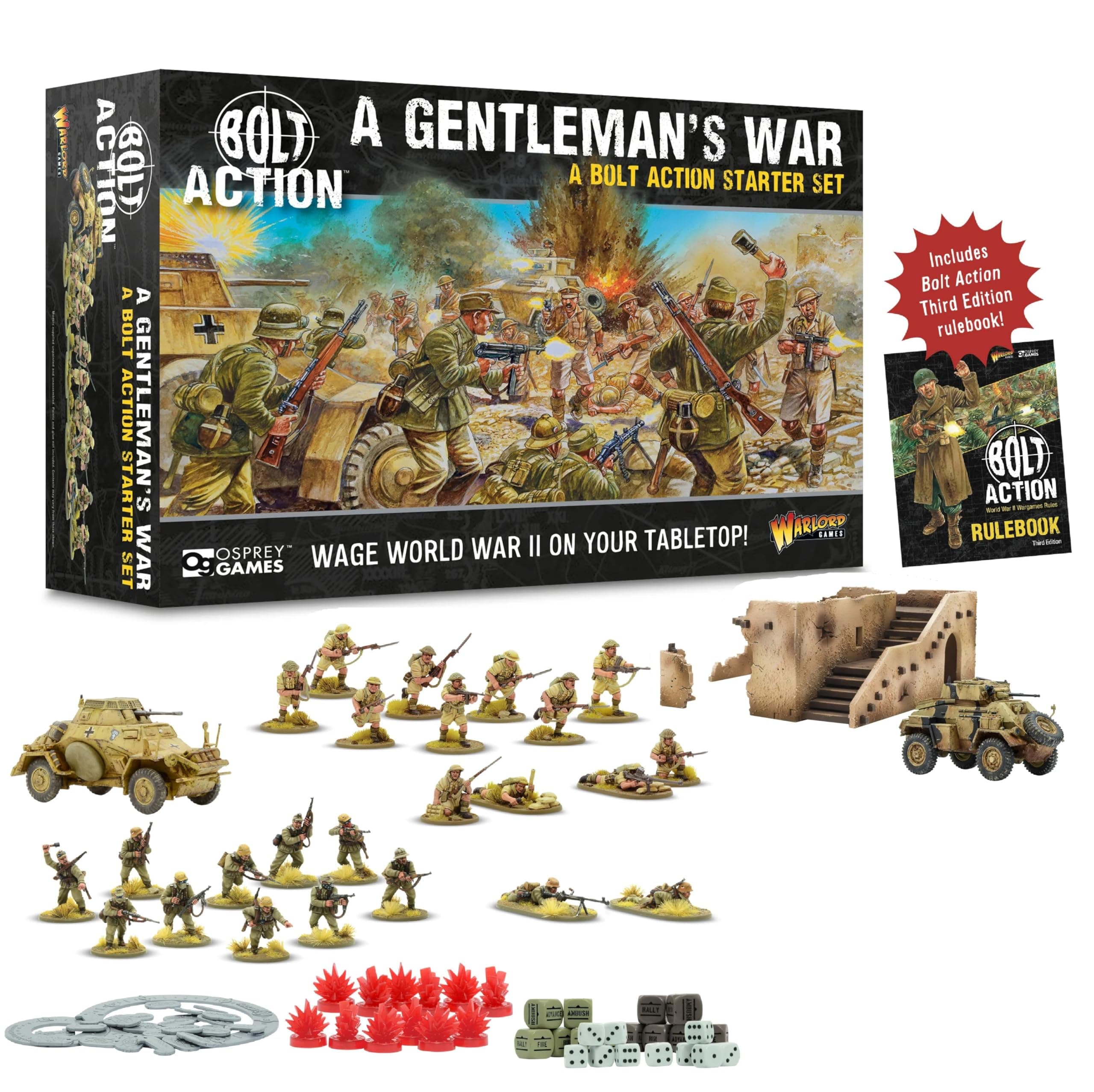 Warlord Games A Gentleman's War - 28mm Bolt Action Starter Set, World War II Strategy Battle Game for 2 or More Players Using Miniatures