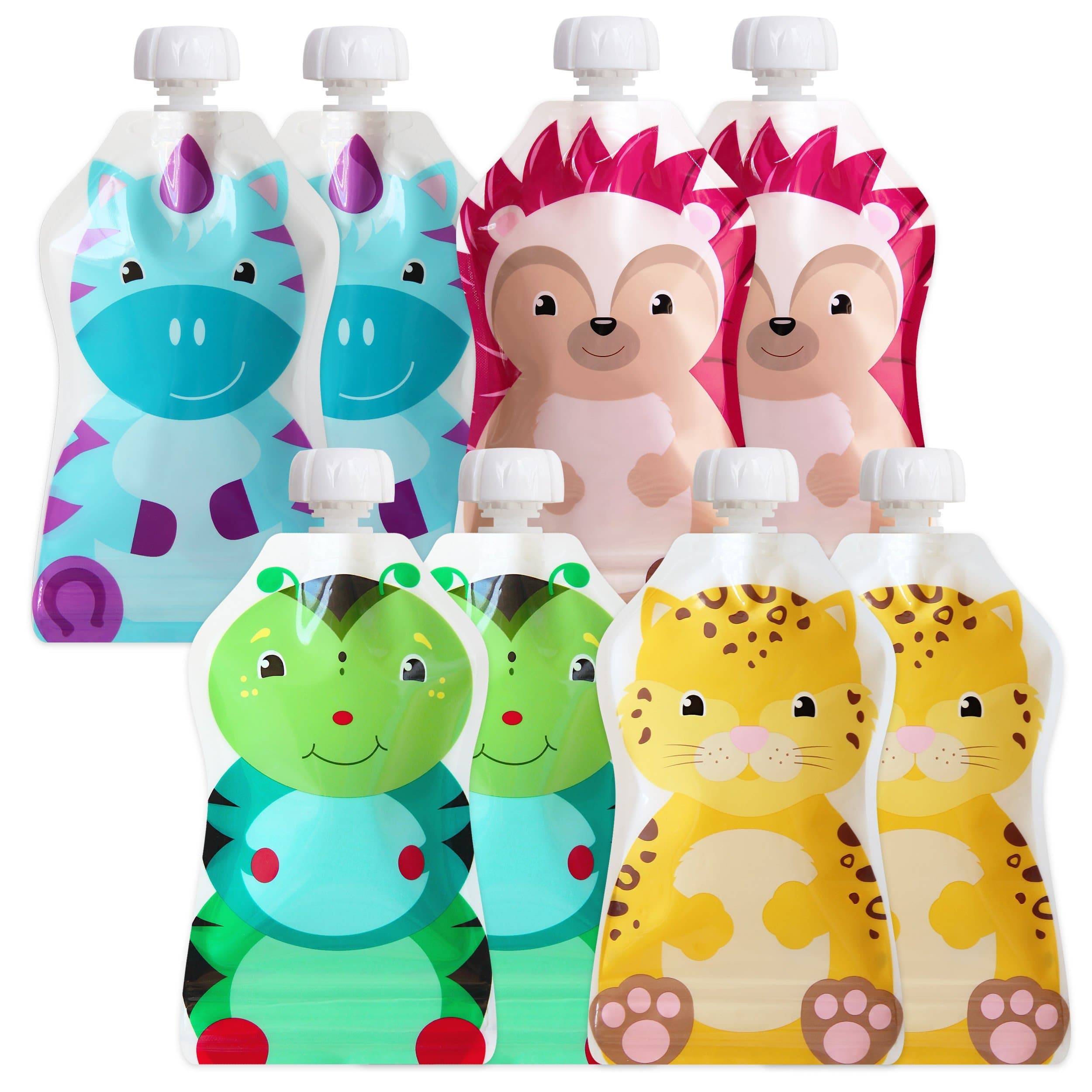 ChooMee Reusable Baby Food Storage Pouches, 5 oz | Ideal for Baby Food, Smoothies and Purees | Secure Double Lock Zipper, Wide Bottom, BPA Free | SnakPack FreshSquad