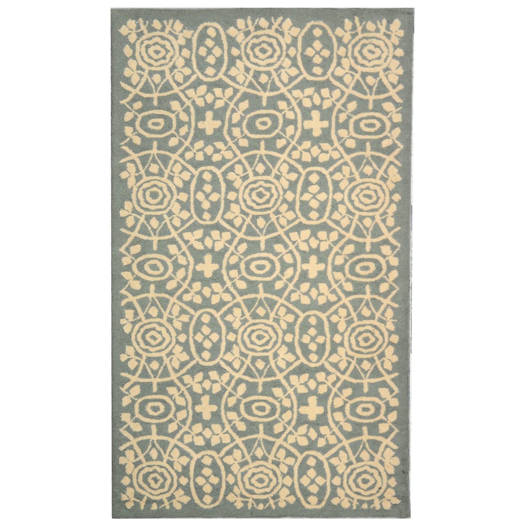 Martha Stewart x SAFAVIEH Area Rug Collection - 7'9" x 9'9", Aloe Green, Hand-Hooked Cotton, Ideal for Living Room, Bedroom, Dining Space (MSR1214B)