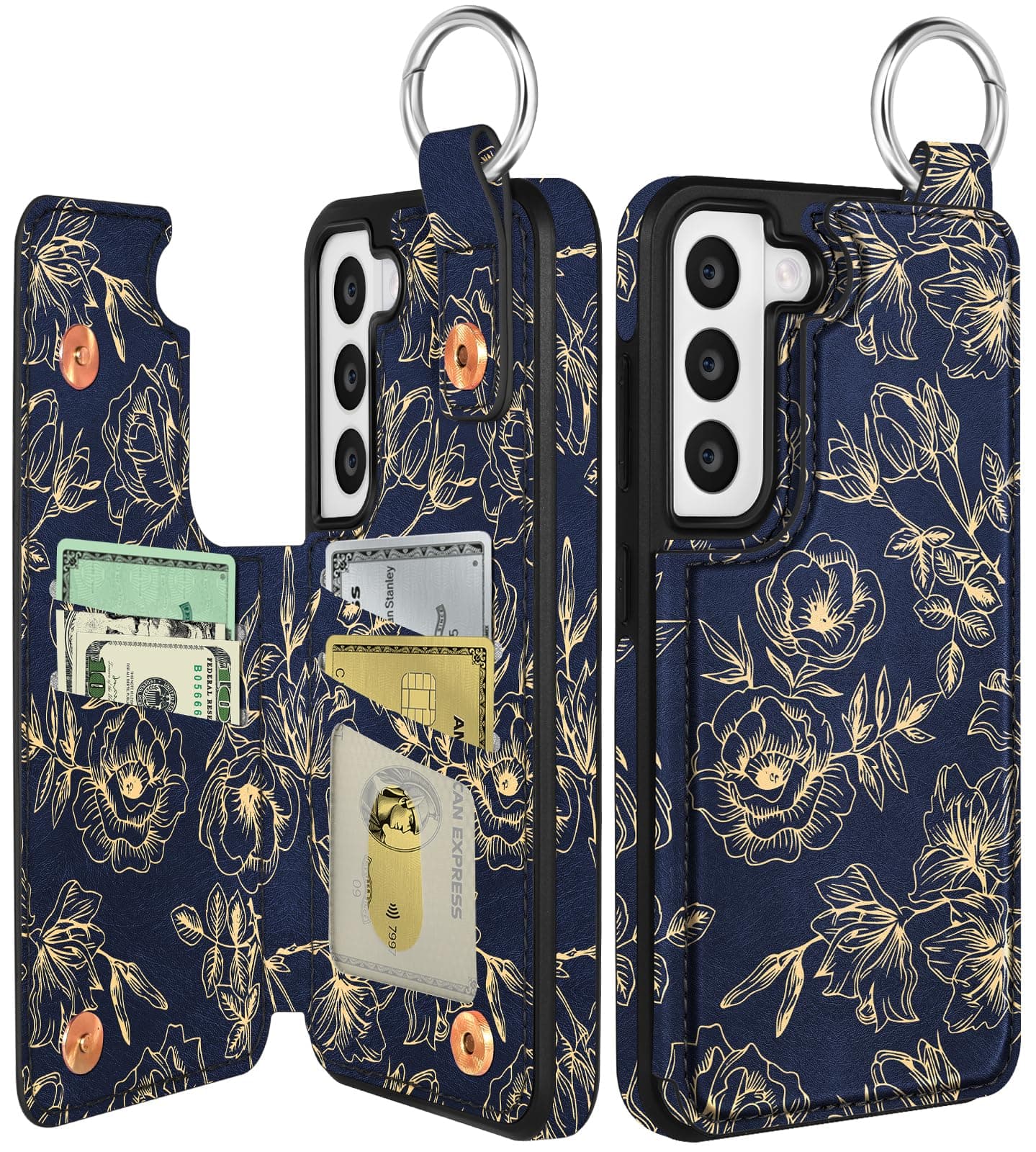 Shorogyt for Samsung Galaxy S21 FE Wallet Case, Rose