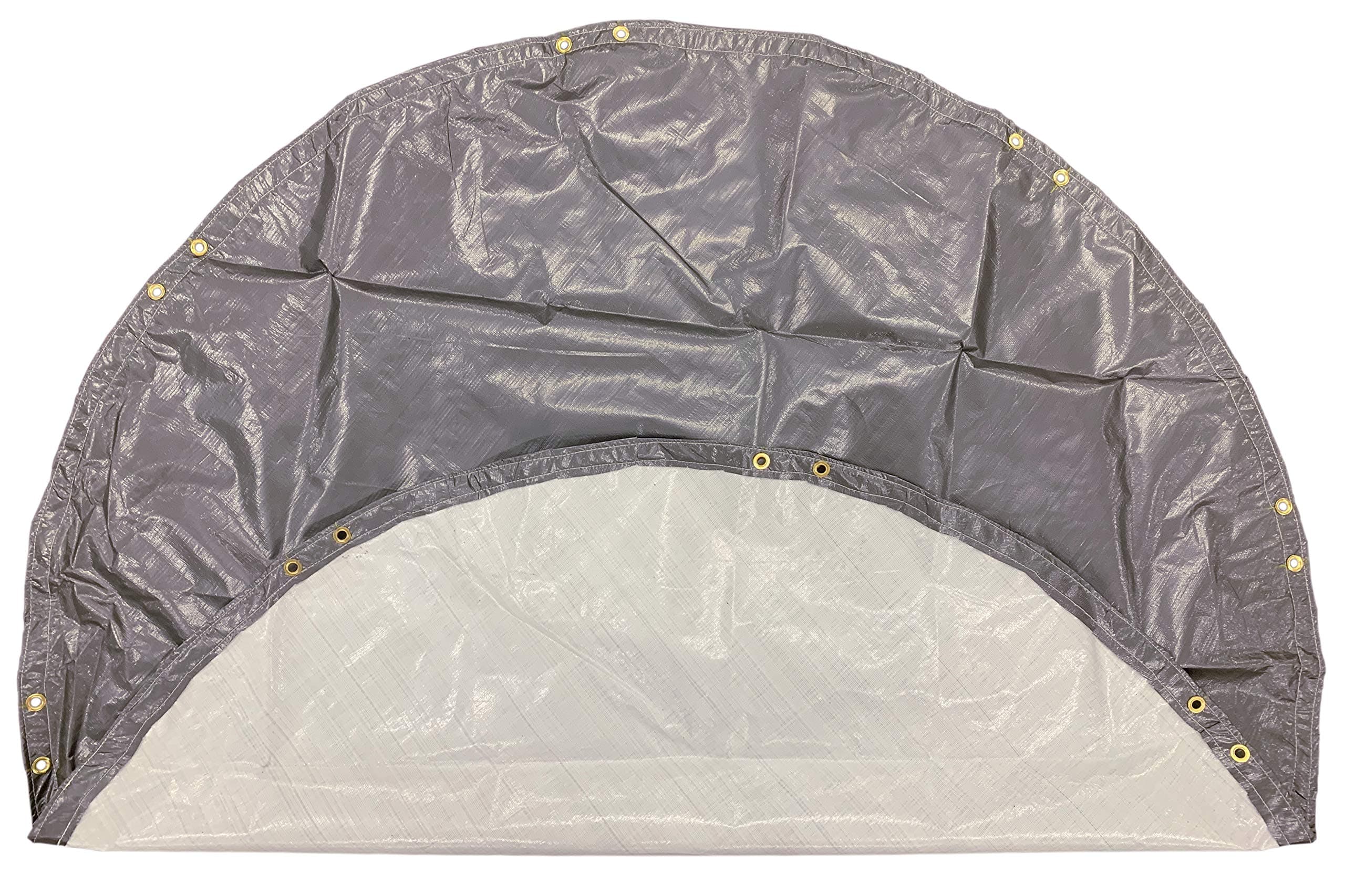 Round 6' Diameter Heavy Duty Silver/White Poly Tarp - 12 Mil, 6 Oz.