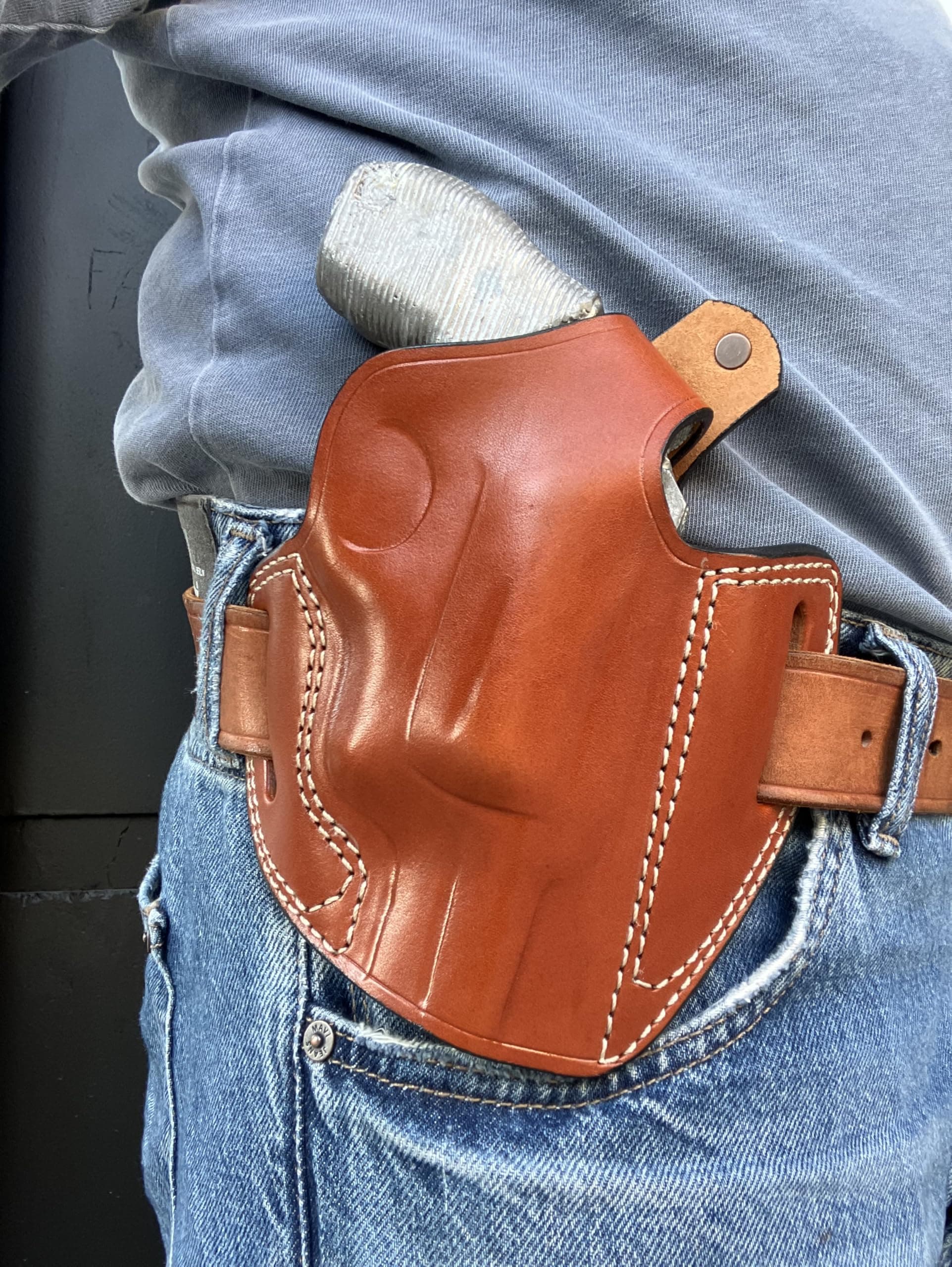 Cal38 Leather OWB Holster for Taurus Judge 45 Colt / 410 2 inch (Tan)
