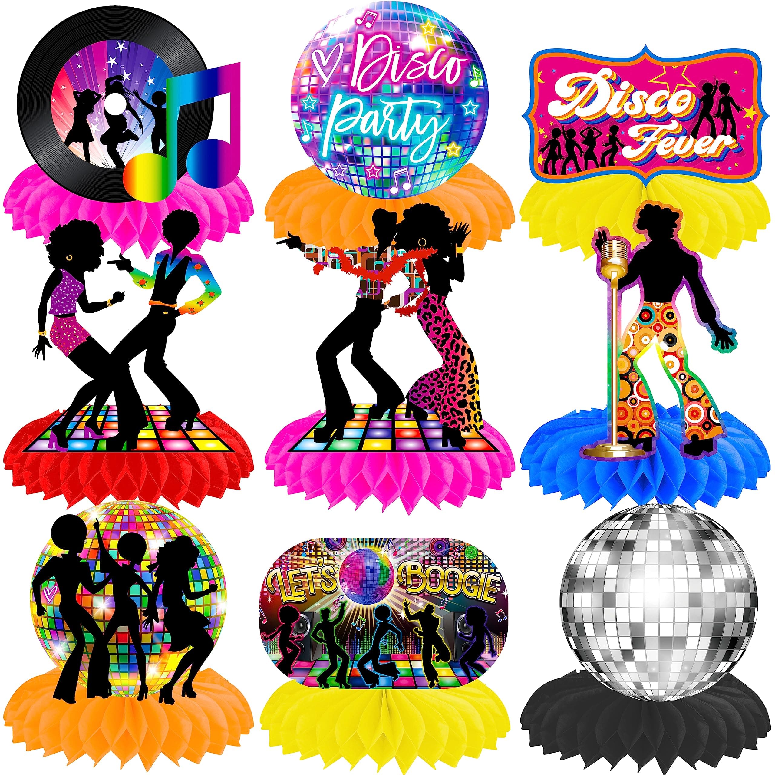 10Pcs 70s Disco Honeycomb Centerpieces Disco Fever Party Decorations Dancing Queen Party Table Centerpieces 70s Party Supplies 1970s Disco Party Centerpieces for Table