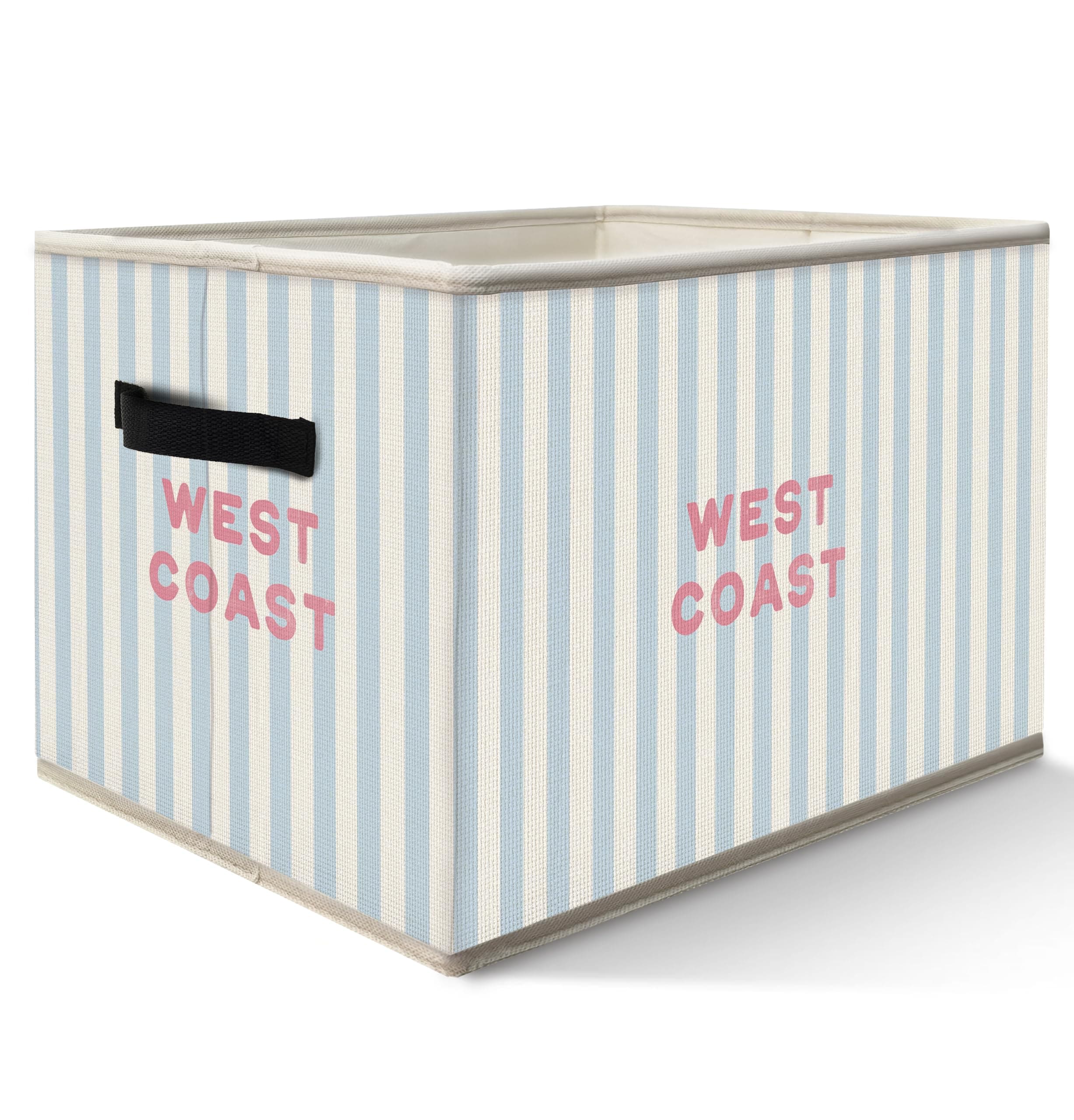 FDHSPAAM Western Beach Storage Bins Box with Handles, Coastal Cowgirl Room Decor, Preppy Beachy Collapsible Fabric Storage Basket Box Organizer for Bedroom Bathroom Clothes Toys Books