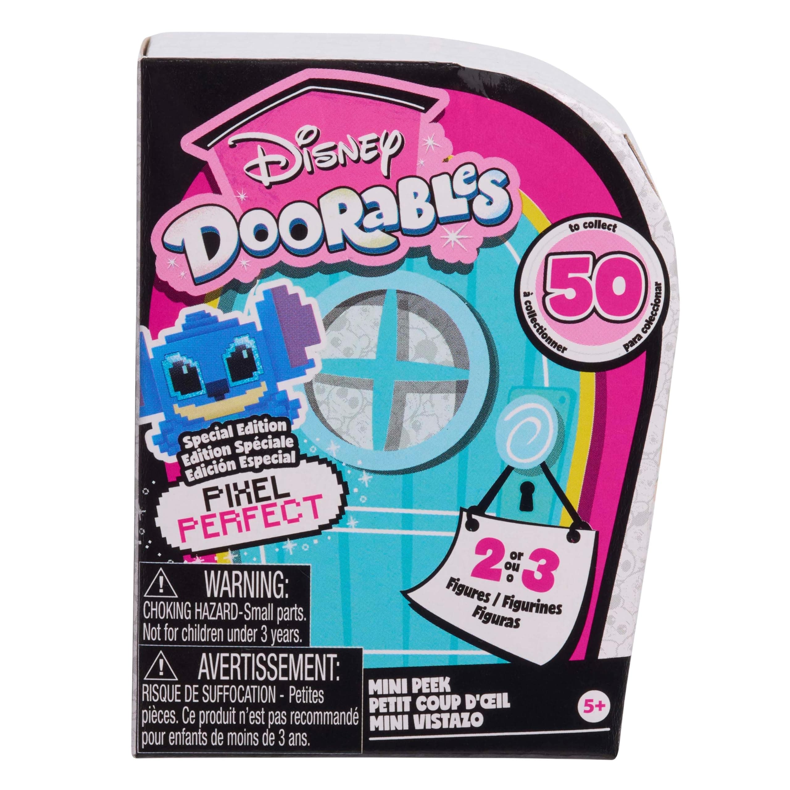 Disney Doorables Pixel Perfect Mini Peek Figures, 3.8 cm Surprise Collectible Figures, Kids Toys from XX Years by Just Play, 7.32
