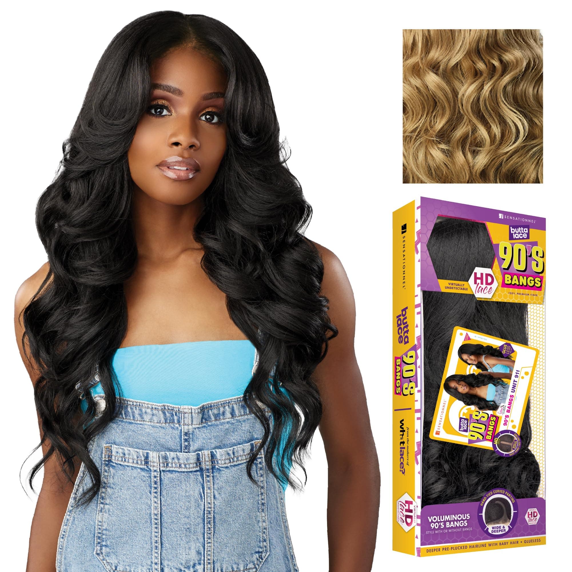 Sensationnel Butta 90sbangs lace wigs - butta lace 90s bangs unit 911 glueless wide deep parting synthetic preplucked hairline HD lace - Butta 90s bangs unit 911 (DIRTYBLONDE)