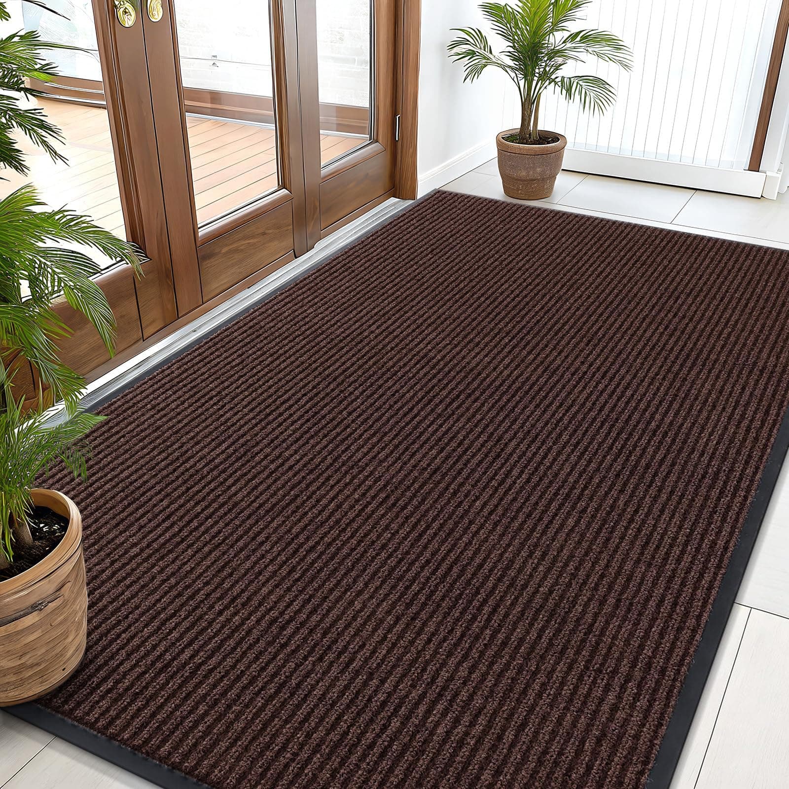 OLANLY Front Door Mat Indoor Outdoor Low Profile Non Slip Welcome Mat