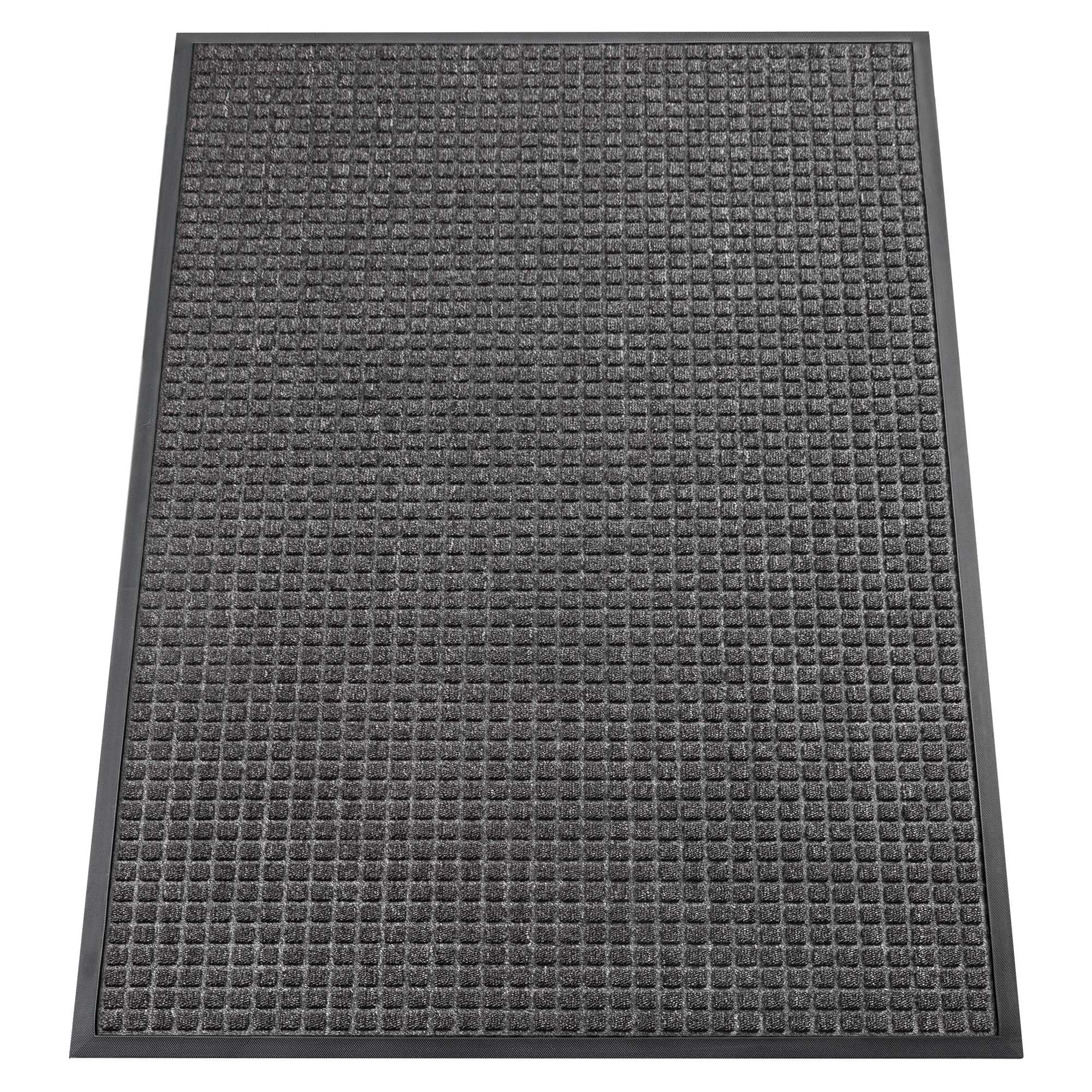 Cybstrax Front Door Mat Indoor Outdoor Entrance, 36" x 48" Dirt Resistant and Absorbent Door Mat, TPE Backing Non-Slip Doormats, Easy to Clean, Low Profile Welcome Floor Mat for Outside Entry, Gray