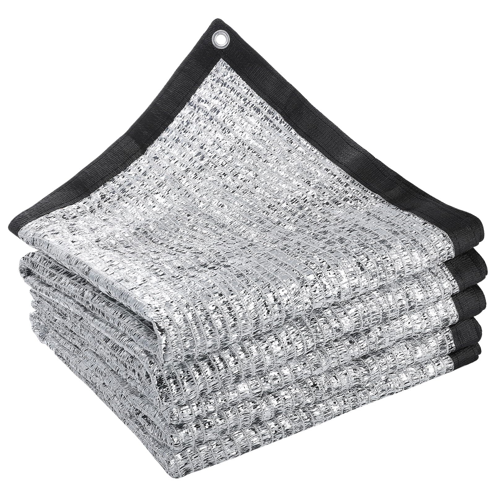 70% Reflective Aluminet Shade Cloth - 10 x 14 FT Durable Sun Protective Shade Covers with Grommets Providing UV Protection and Cooling for RV Cars Camping Chicken Coop Garden Greenhouse Pickup Trunk
