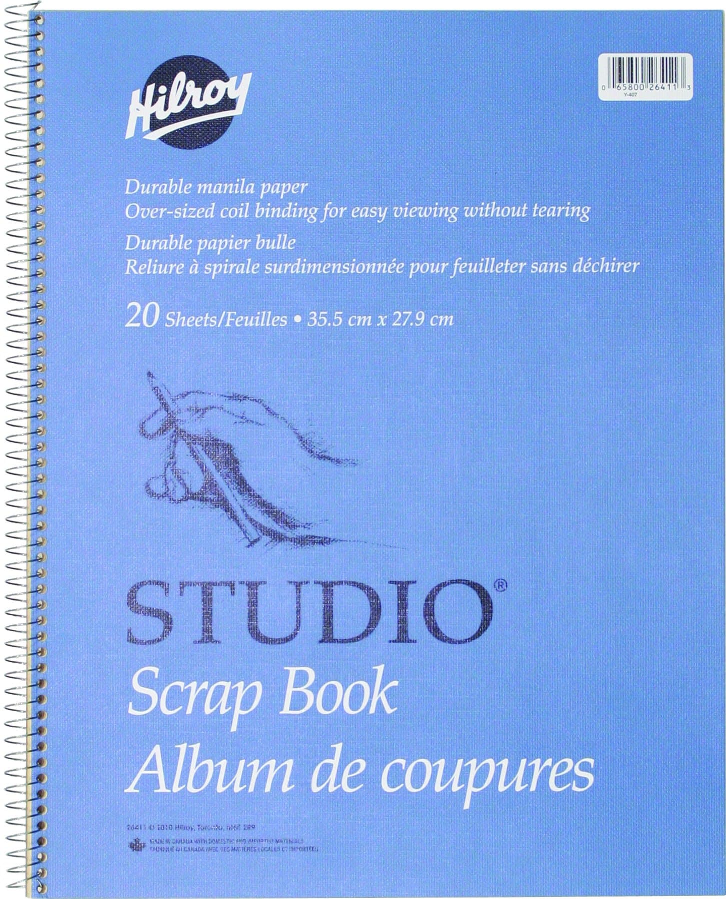 Hilroy Studio Art Paper Scrapbook, 11" x 14" 40 Pages/20 Sheets (26411)