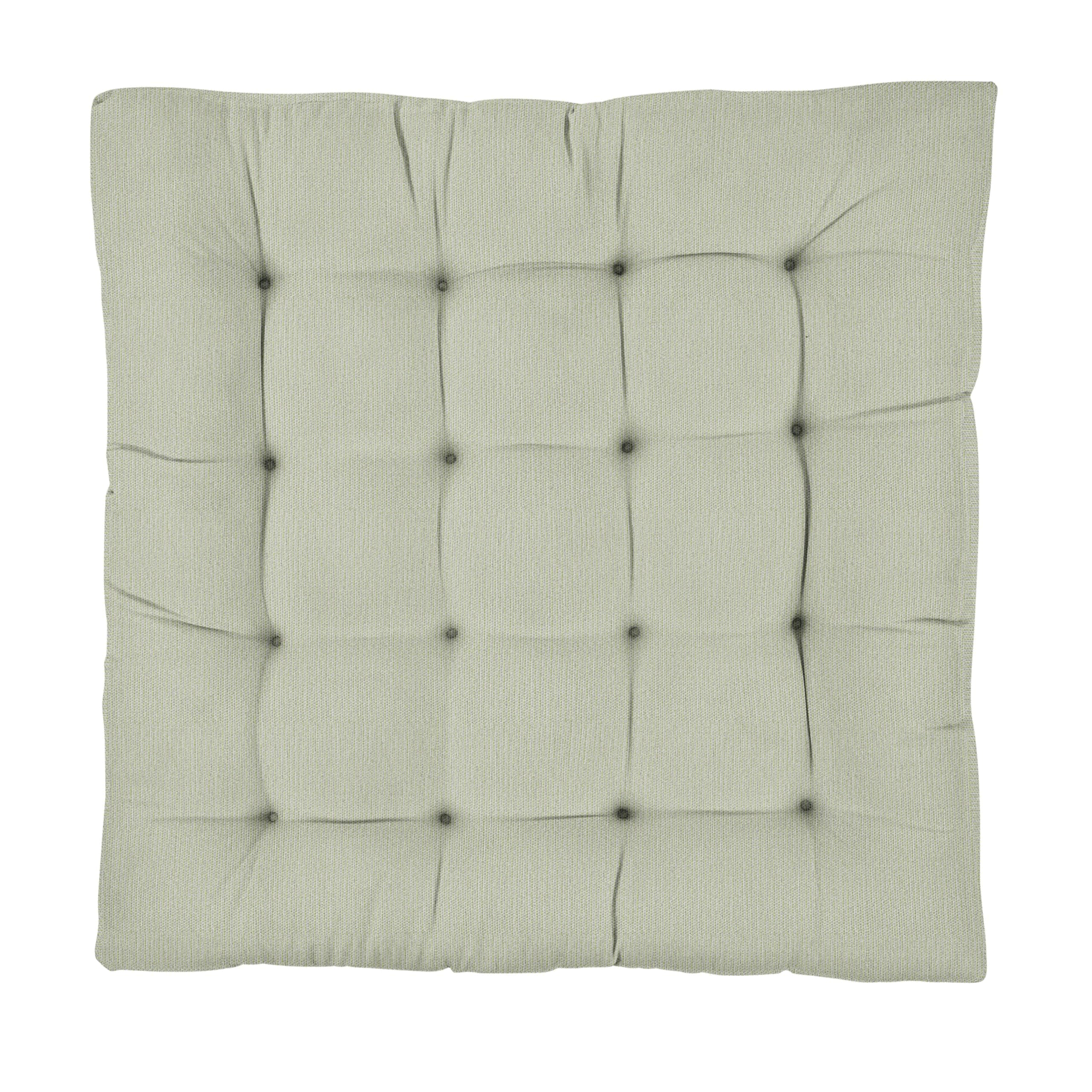 Sorra Home 40 in x 5 Tufted w/Handle Floor Pillow, 40" x 40" x 5", Revive Stem 5 Pound