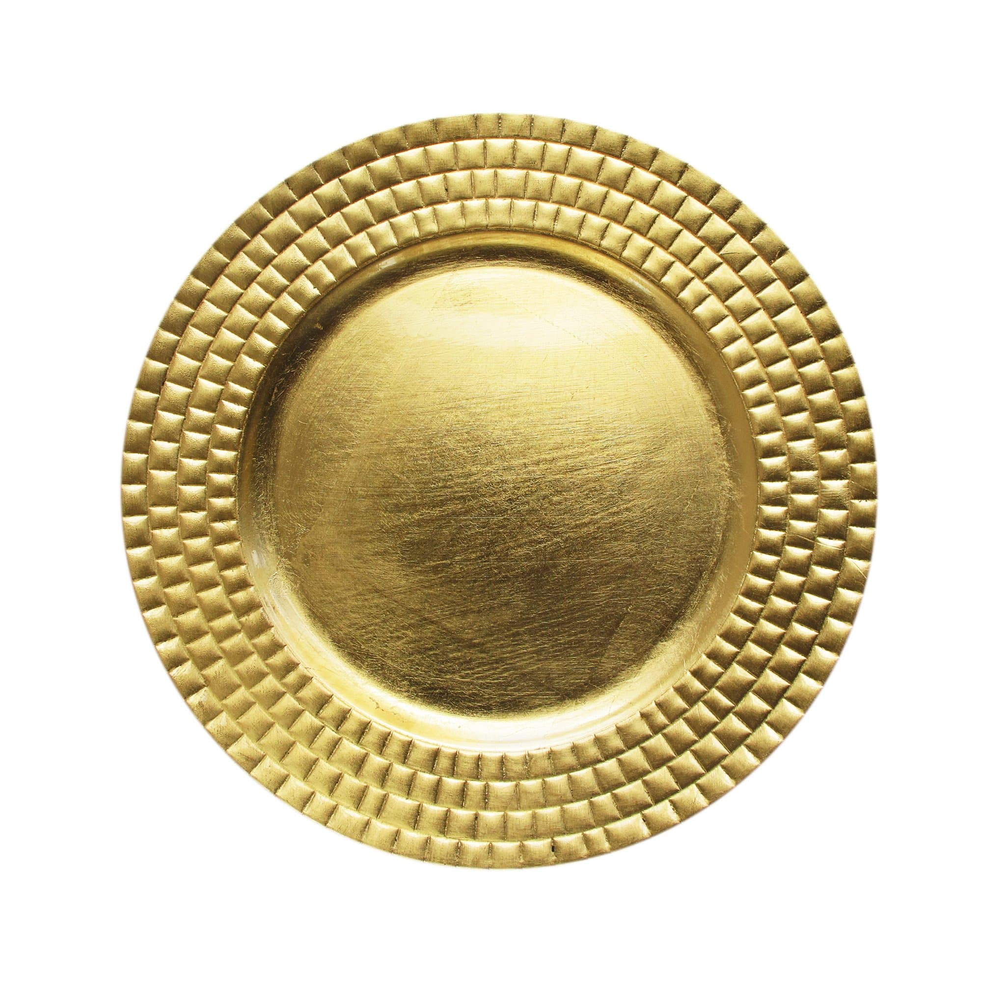 ChargeIt by Jay 1182769 Squares Rim Charger Plate, Gold