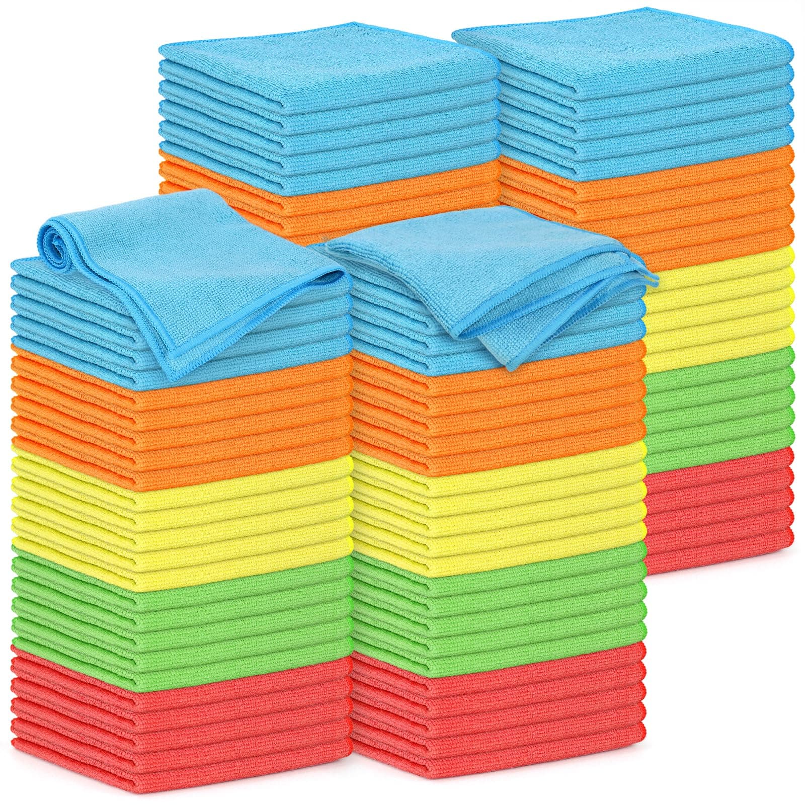 100 Pack Microfiber Car Detailing Cloths, 12 x 12 in