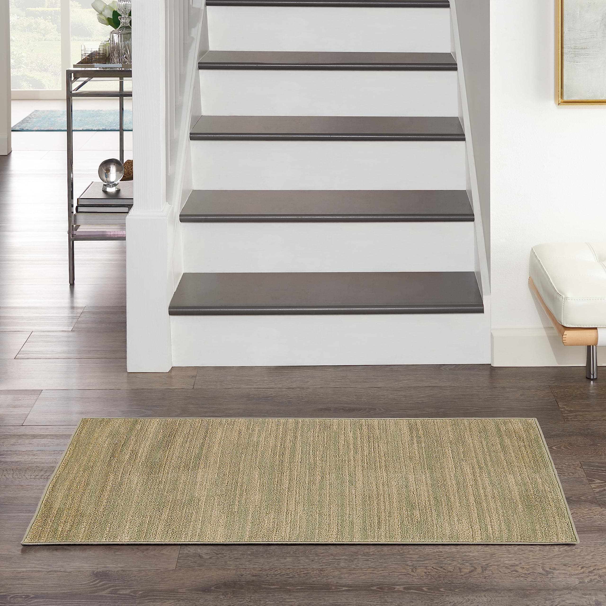 Nourison Essentials Indoor/Outdoor Green Gold 2' x 4' Area Rug, Easy Cleaning, Non Shedding, Bed Room, Living Room, Dining Room, Backyard, Deck, Patio (2x4)