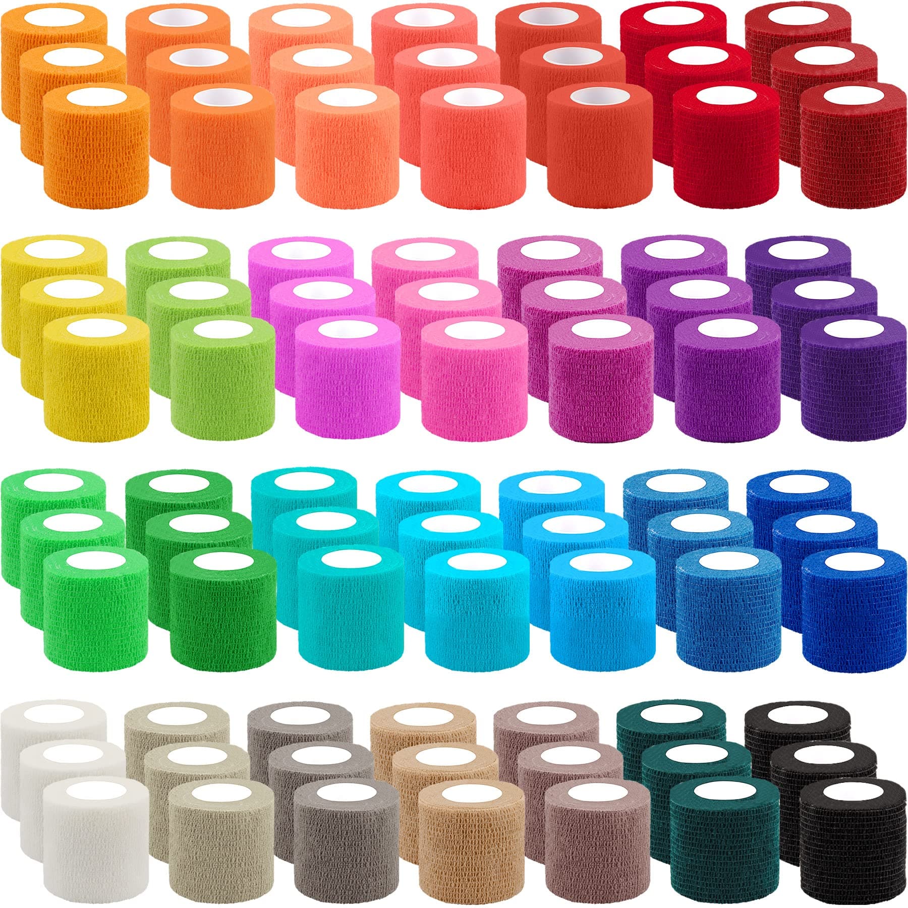 BQTQ 84 Rolls Elastic Adhesive Tape 2 Inch Self Adherent Stretch Bandages