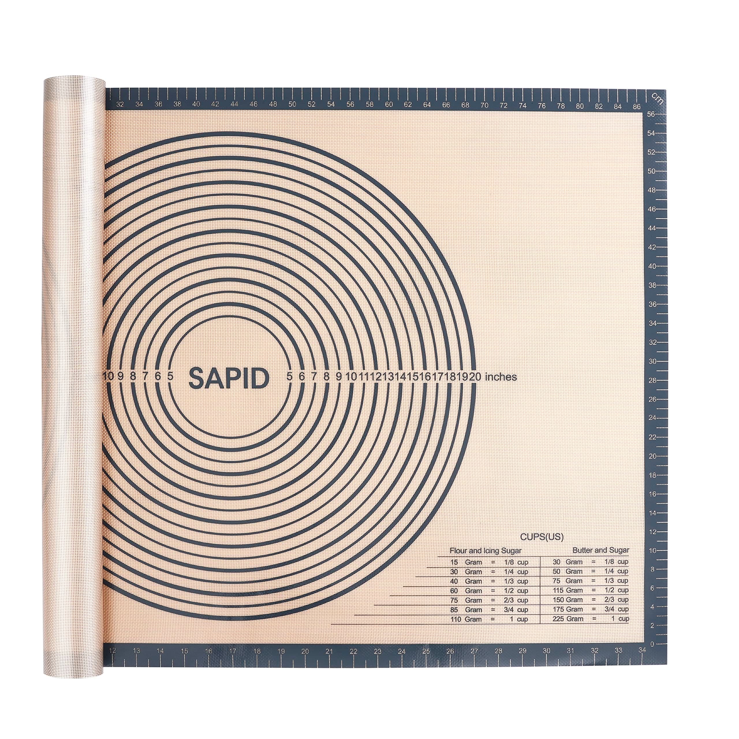 Sapid Extra Large 24 x 36 inch Pastry Mat Silicone Baking Mat Dough Rolling