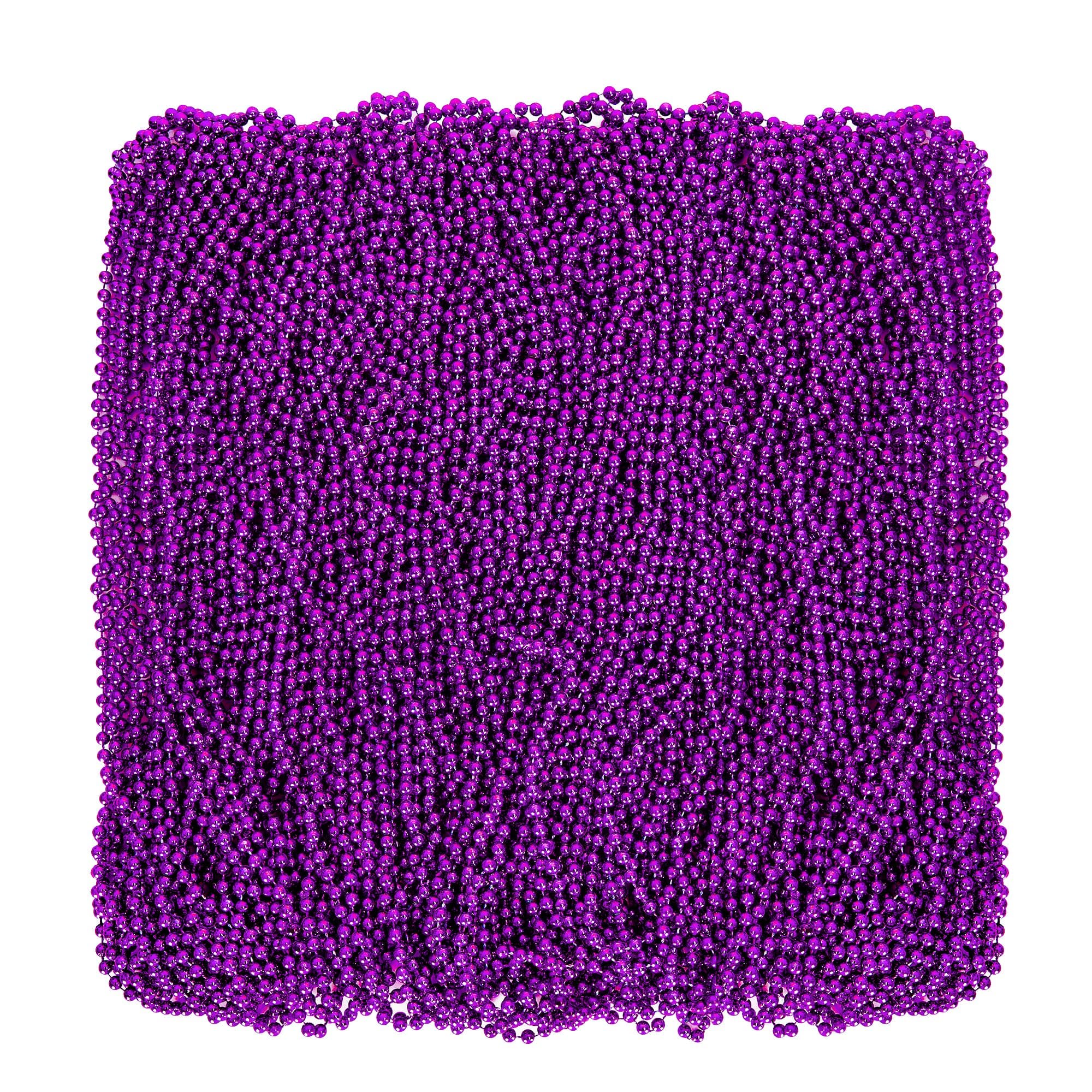 Huskein 12 PCS Purple Mardi Gras Beads, 33" Mardi Gras Beads Bulk, Purple Bead Necklace, Mardi Gras Throws Accessory Set, Round Beads Necklaces for Mardi Gras Carnival Celebrations