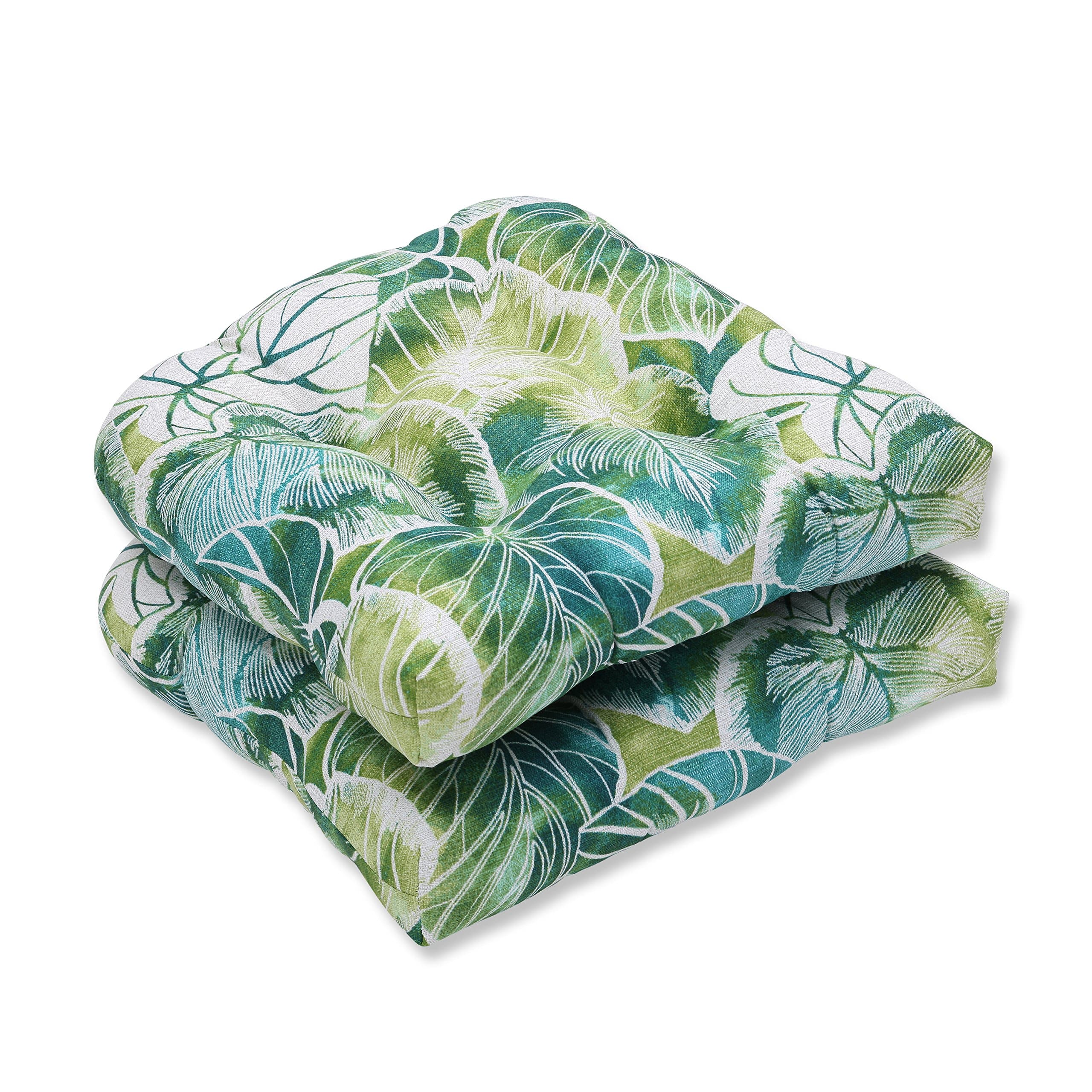 Pillow Perfect Outdoor/Indoor Key Cove Lagoon Wicker Seat Cushion (Set of 2)